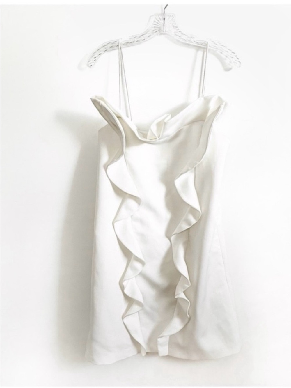 Cooper St dress white ruffles sleeveless sheath mini